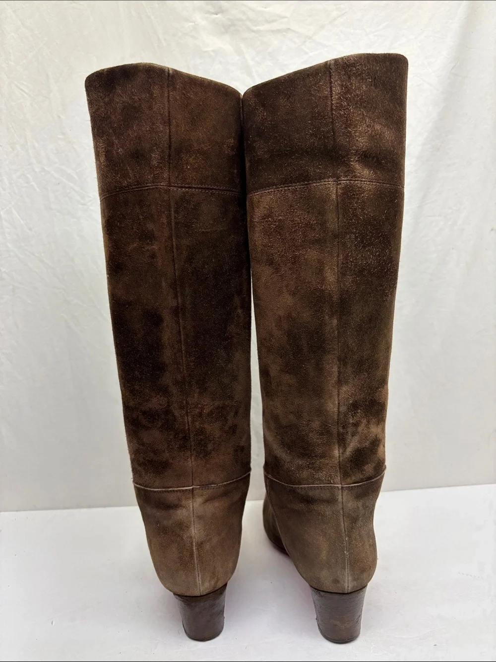 Christian Louboutin Women's Tall Brown Suede Knee-High Boots, size 38